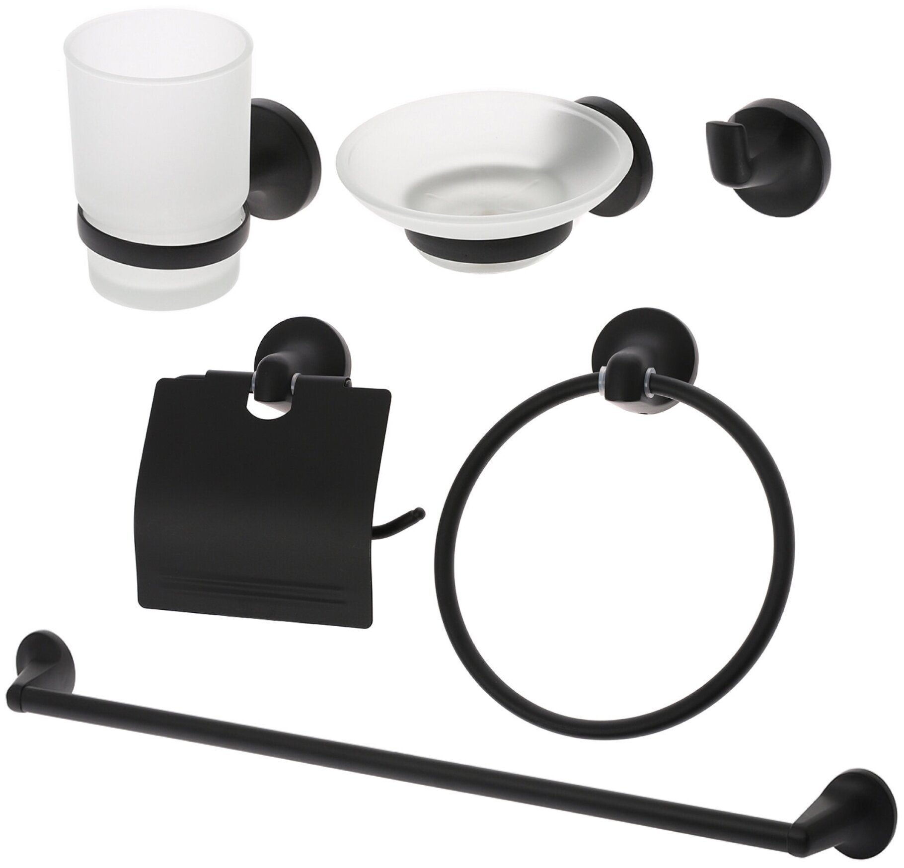 Orange Y01-888b Набор аксессуаров для ванной комнаты (6 предметов) черный