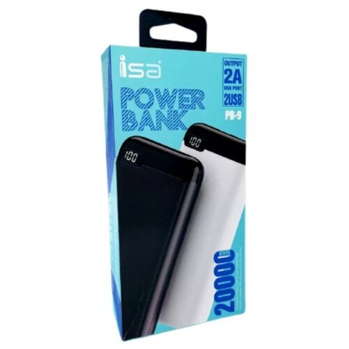 Внешний аккумулятор Power bank ISA PB-6 10000 mah, черный / Повербанк / Аккумулятор для телефона / Power bank 10000 mah внешний аккумулятор isa pb 204 10000 mah черный