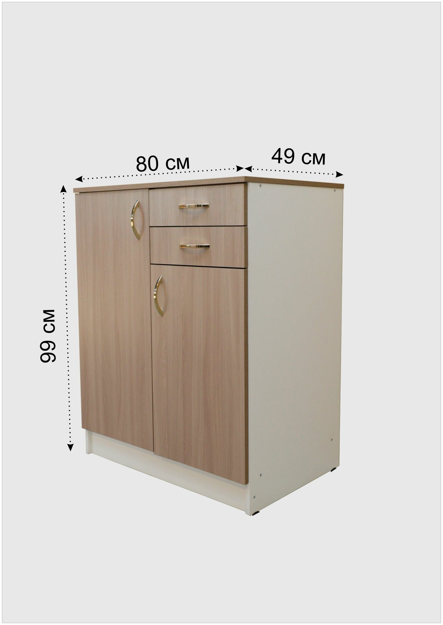 EVITAmeb/Модуль кухонный тумба шкаф- комод 80 с ящиками и дверкой ясень шимо / на кухню / стол напольный / стол тумба - фотография № 3