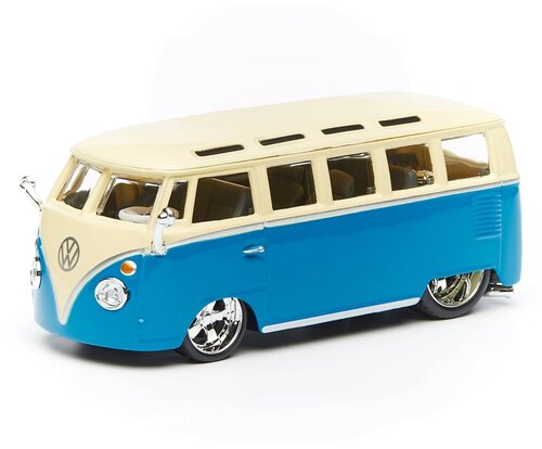 Bburago Коллекционная машинка PLUS Volkswagen Van Samba, 1:32, синий