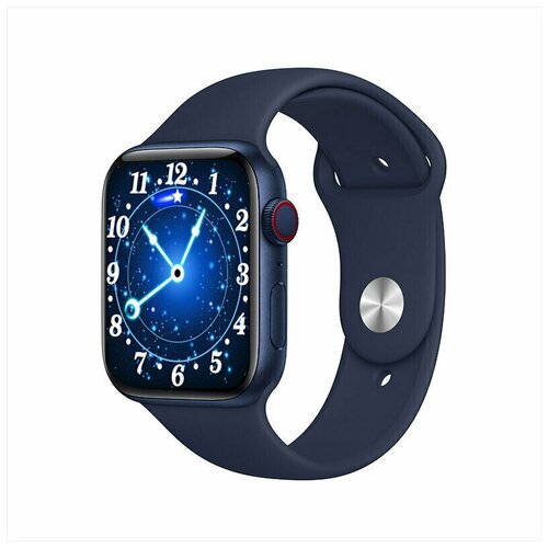 Умные смарт-часы Smart Watch MW17 Plus Беспроводная зарядка,Активное боковое колесико и кнопка (Синий)