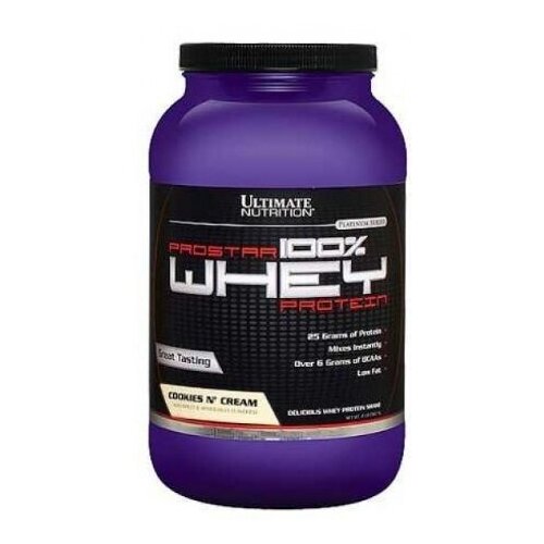 Сывороточный протеин Ultimate Nutrition, Prostar 100% Whey Protein (Простар Вей Протеин), 454 г, Ваниль сывороточный протеин ultimate nutrition prostar 100% whey protein простар вей протеин 4540 г печенье крем