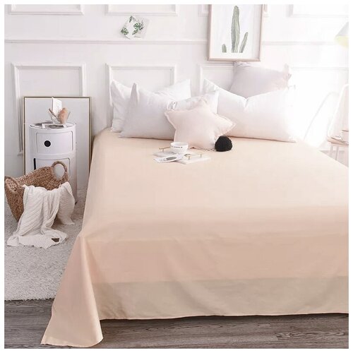 Простыня из сатина-люкс RMS-025 светло-бежевый Elin (светло-бежевый), Простыня 250х260