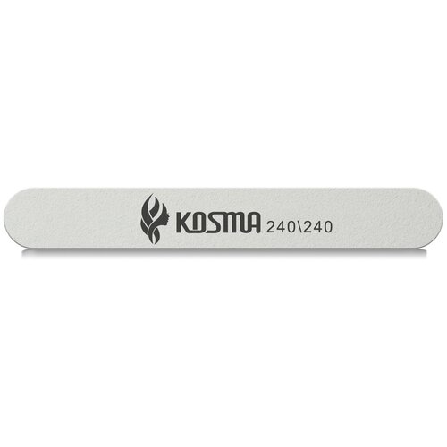Купить KOSMA Пилка прямая маленькая белая 240/240 пластиковая основа 1 шт. в упаковке, белый