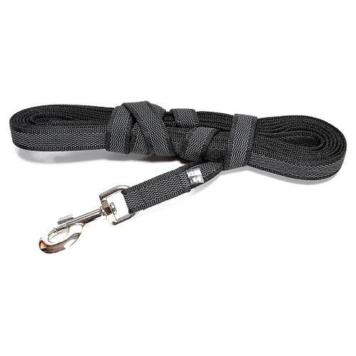 Поводок JULIUS-K9 Color & Gray Super-grip для собак, с ручкой, до 50 кг, 2/300см черно-серый