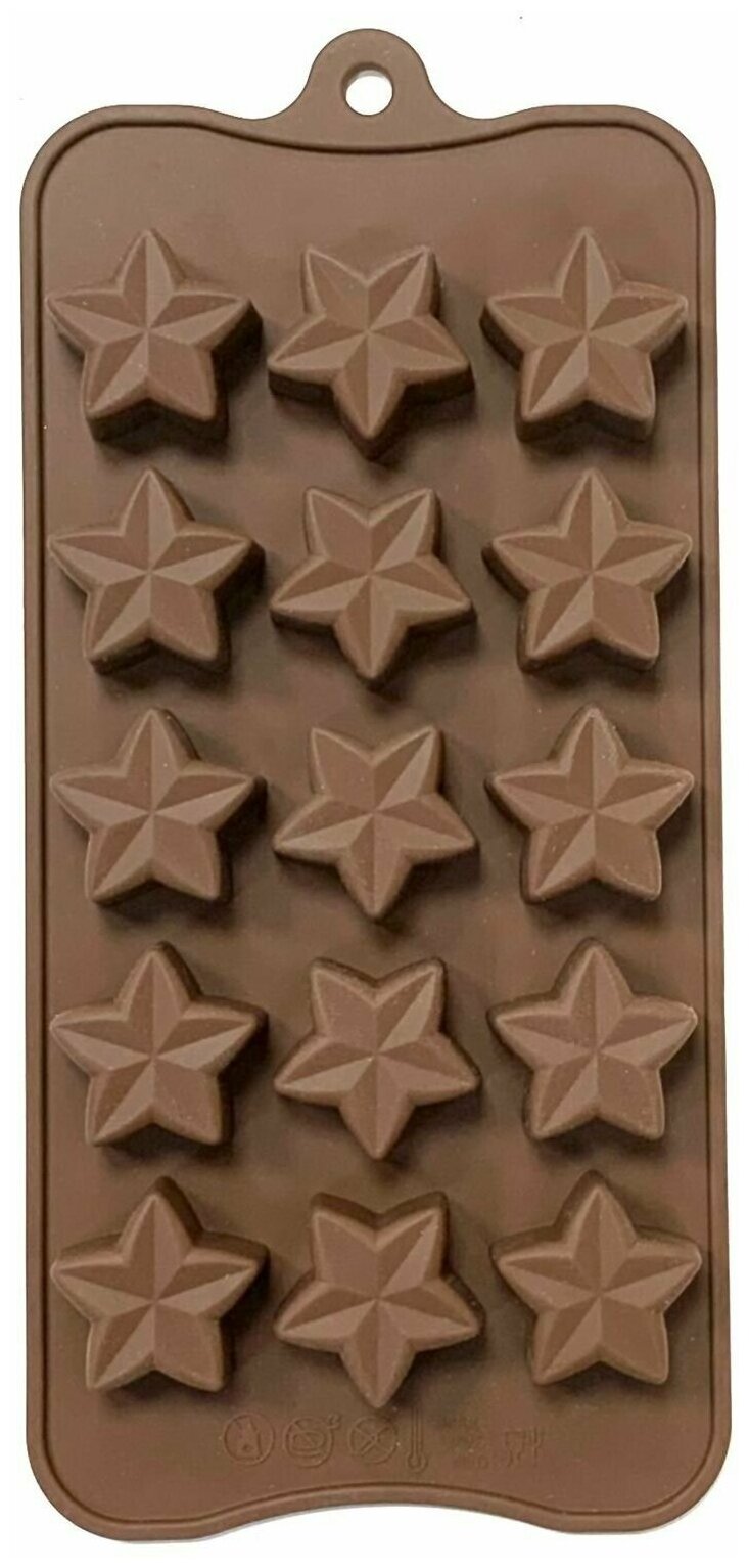 Силиконовая форма для конфет шоколада карамели для украшения / Форма для конфет Голливудские Звезды размер 20х10х1.5 см