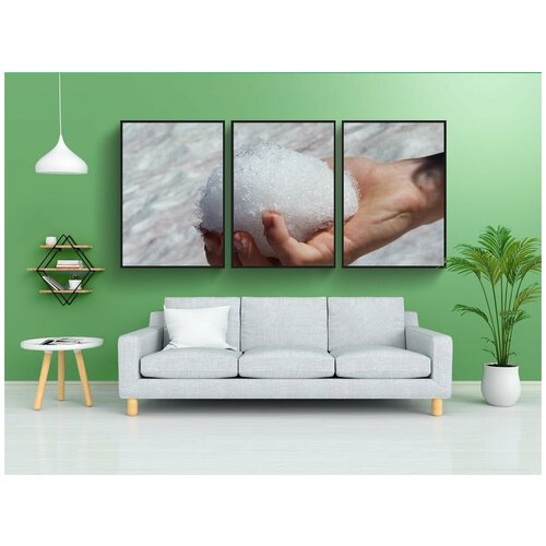 фото Набор модулных постеров для интерьера "таять, таяние, снег" 60x90 см. в тубусе, без рамки lotsprints