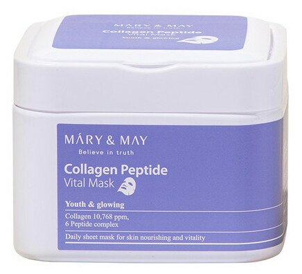 Подарочный набор тканевых масок c пептидами | Mary&May Collagen Peptide Vital Mask 30ea