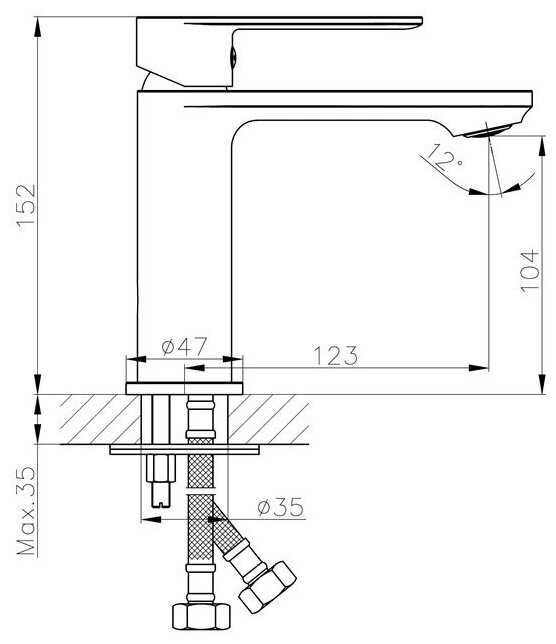 Смеситель Haiba HB10590 для раковины однорычажный