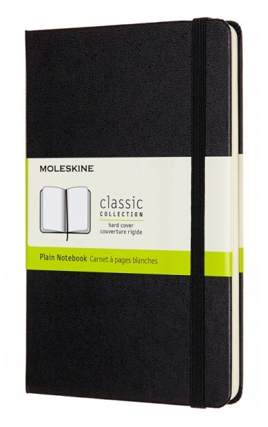 Блокнот Moleskine CLASSIC QP052 Medium 115x180мм 208стр. нелинованный твердая обложка черный