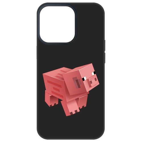 Чехол-накладка Krutoff Soft Case Minecraft-Свинка для Apple iPhone 13 Pro черный чехол накладка krutoff soft case minecraft гигант для apple iphone 11 pro черный