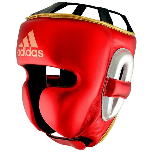 Шлем боксерский AdiStar Pro Metallic Headgear красно-серебристо-золотой (размер L)
