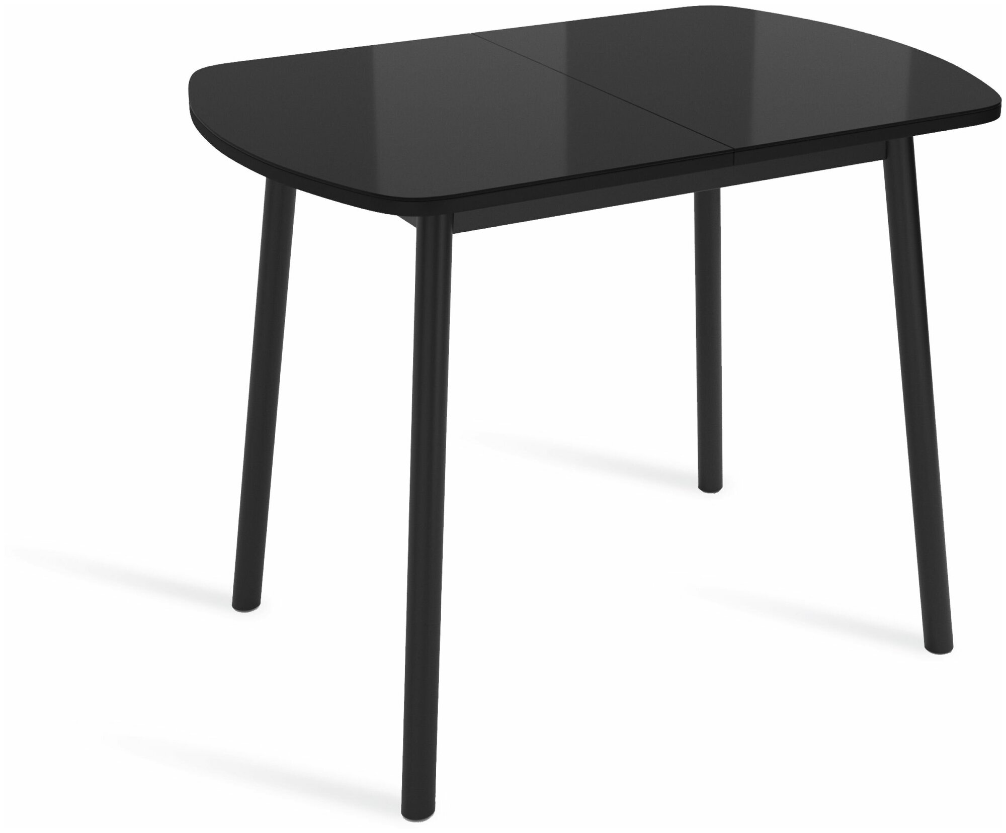 Стол раздвижной Винер, черный, закаленное стекло + лдсп, длина до 126 см - фотография № 1