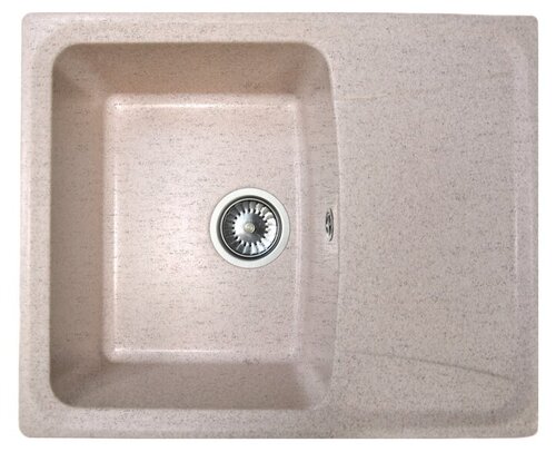 Кухонная мойка AquaGranitEx светло-розовая M-17К прямоугольная с крылом/311