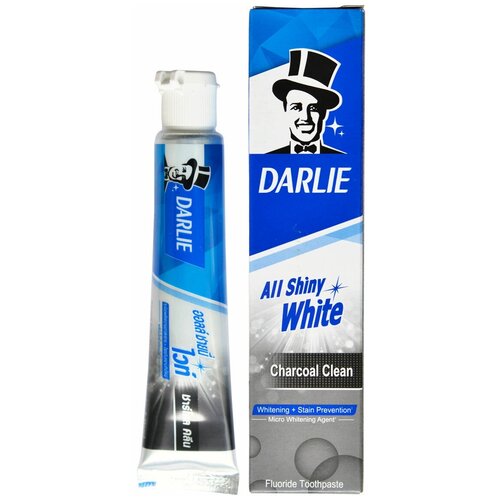 Тайская зубная паста Дарли Бамбук и Уголь 80 грамм / Darlie All Shiny White Charcoal Clean 80 gram тайская зубная паста дарли darlie all shiny white lemon mint дарли 40гр