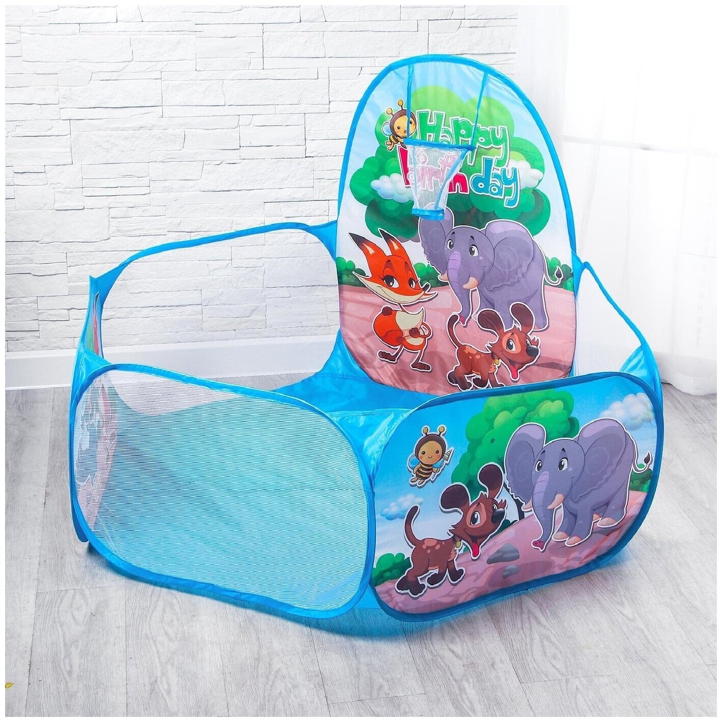 Палатка детская игровая - сухой бассейн для шариков "Зверята" (без шаров)