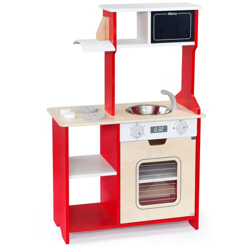Детская кухня 50671 красная (дерево) VIGA игрушка кухня из дерева винтаж цвет красный
