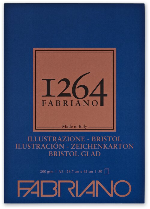 Бумага для графики Fabriano Альбом для графики BRISTOL 1264 Fabriano, А3 200г/м2, 50л. (склейка по короткой стороне)