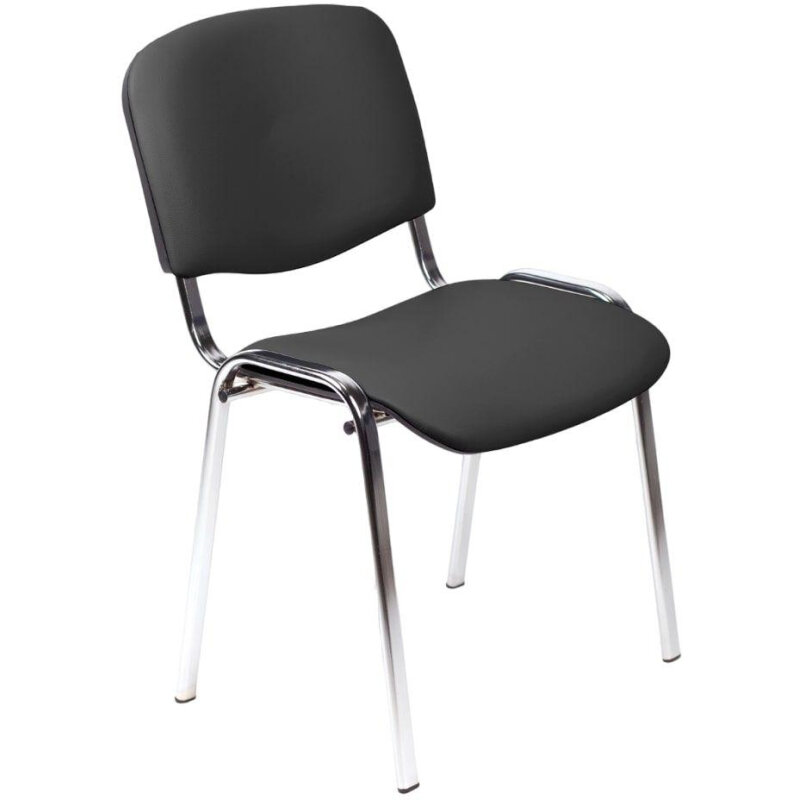 фото Стул UP_EChair Rio (изо) хром к/з черный Z11