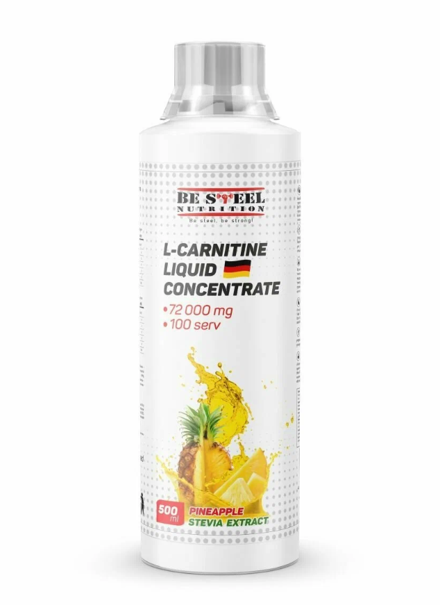 Л-карнитин жидкий концентрат Be Steel Nutrition L-Carnitine Liquid Concentrate 72000мг 0,5л (ананас)
