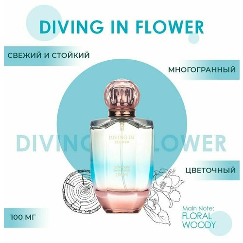 Туалетная вода DIVING IN FLOWER, 100мл подарок для девушки подарок на 8 марта подарок на день рождения