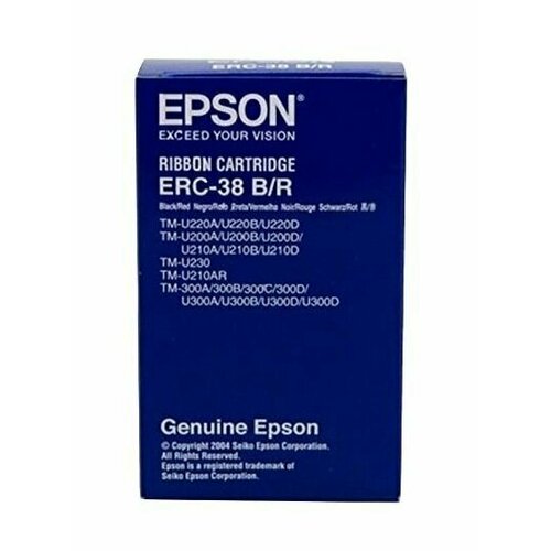 Epson ERC-38BR Black/Red / C43S015376 матричный картридж - красный + черный, 4 млн знаков для принтеров Epson microphone speaker mic for kenwood two way radio tm 441a tm 541a tm 701a tm 721a tm 621a tm 2530a tm 2550a with free shipping