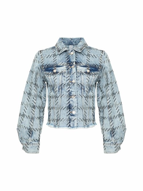 куртка  LIU JO, демисезон/лето, силуэт полуприлегающий, без капюшона, карманы, размер S, голубой