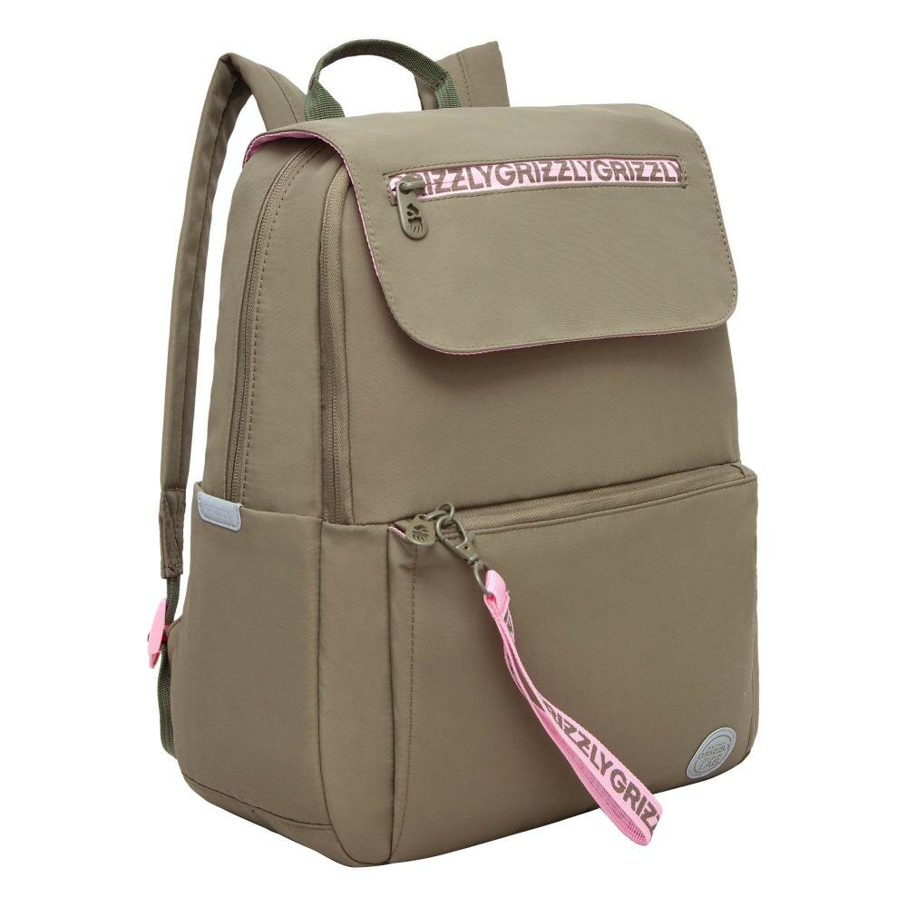 фото Рюкзак GRIZZLY RXL-325-2 хаки, 33х39х14