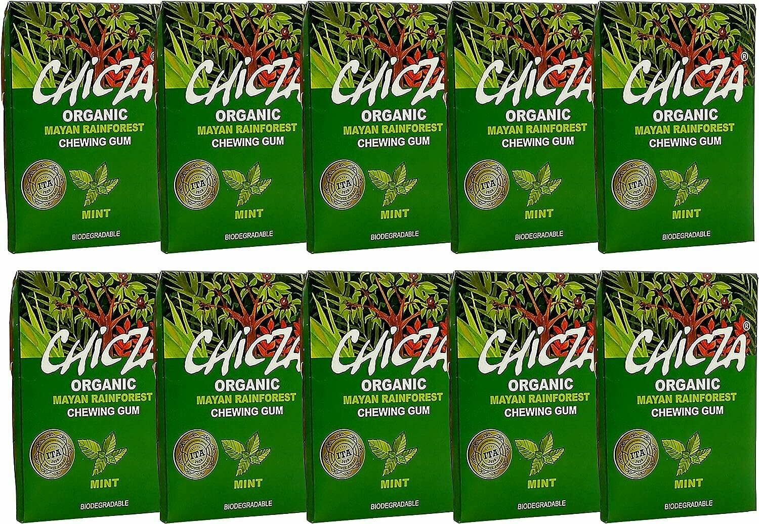 Жевательная резинка CHICZA ORGANIC Органическая биоразлагаемая со вкусом мексиканской мяты, Мексика 10шт Х 30г