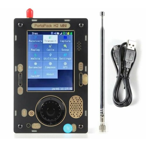 Portapack h2 Plus mini sdr приёмник Новая модель с микрофоном и поддержкой GPS / Всеволновый радиоприемник hackrf one + portapack h2 latest version portapack h2 for hackrf one sdr software defined radio 0 5ppm gps txco 3 2 inch touch lcd 1500mah battery