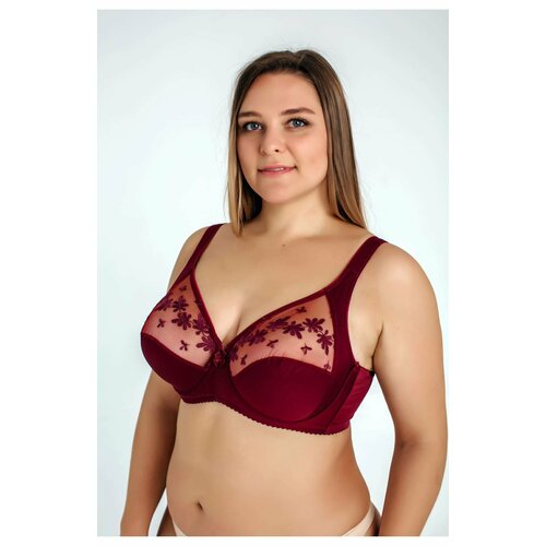 Бюстгальтер , чашка мягкая, размер 90J, бордовый
