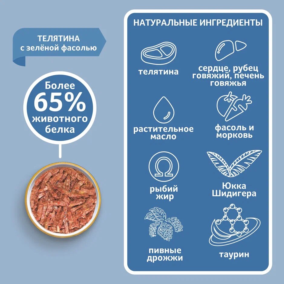 Зоогурман "Holistic" консервы для собак (Телятина, зеленая фасоль, 100 г.) - фото №8