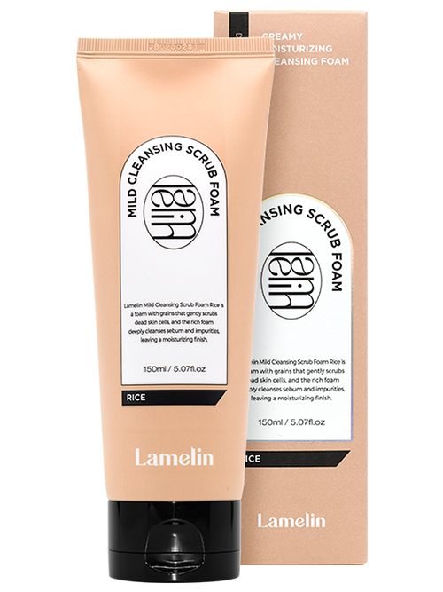 Очищающая скраб-пенка с экстрактом риса Lamelin Rice Mild Cleansing Scrub Foam 150 мл