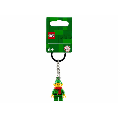 Брелок LEGO Рождественский Эльф, глянцевая фактура, зеленый конструктор lego 100871 брелок для ключей silver metal