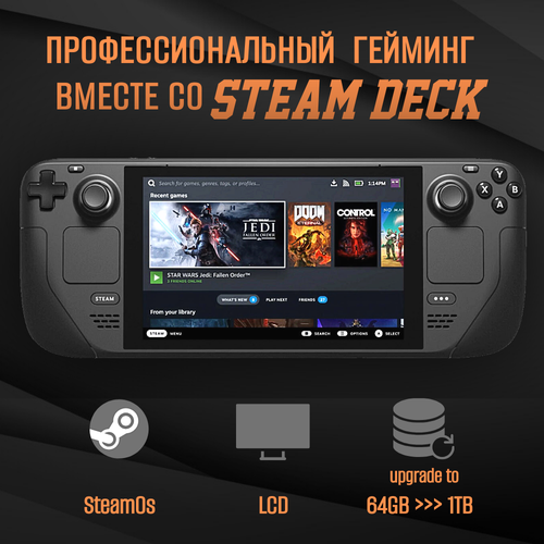 Игровая приставка Valve Steam Deck 1tb (новые, апгрейд 64)