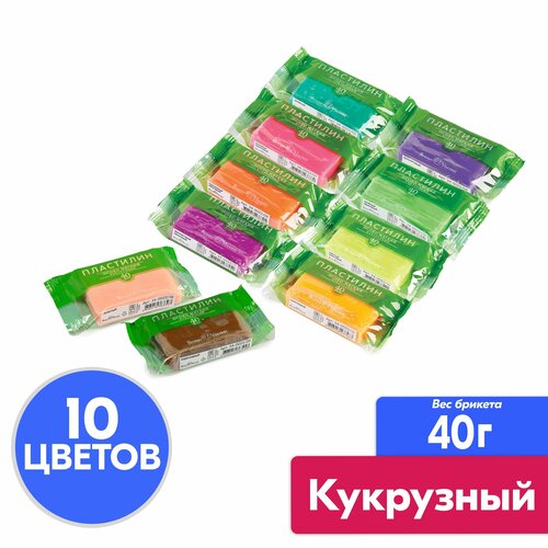 Пластилин Bruno Visconti. Профессиональная серия. Кукурузный, 400 г, 10 штук в наборе. Набор 3 пластилин bruno visconti профессиональная серия восковой 600 г 10 штук в наборе набор 1