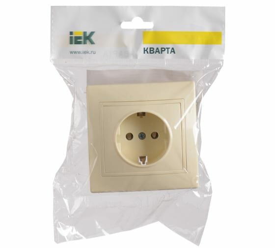 Розетка IEK ERK14-K33-16-DM кварта, 16 А, с заземлением