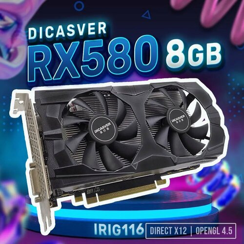 Видеокарта DICASVER Radeon RX 580 8 ГБ AMD RADEON RX580 8GBRefurbished 10000₽