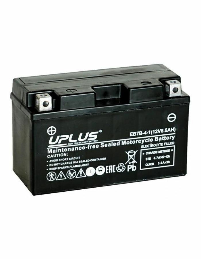 Аккумулятор мото UPLUS AGM EB7B-4-1 (YT7B-BS / YT7B) 6,5Ah ПП 90A (150х66х95)