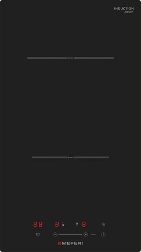 Изображение товара Индукционная варочная панель MEFERI MIH302BK COMFORT 30 см, черный, объединение конфорок Flex Zone, непрерывный нагрев