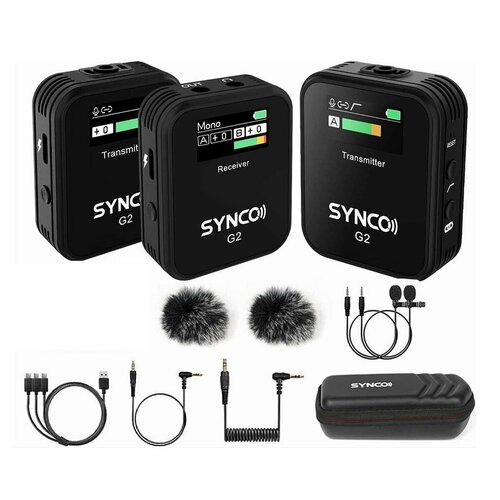Synco G2 A2 Беспроводной микрофон, Петличный микрофон черный