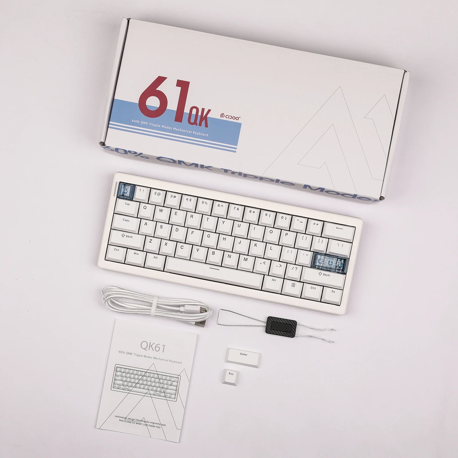 Cidoo Qk61 V2 Механическая клавиатура, white, Sonic switch