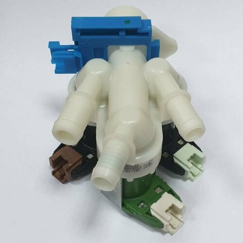 Электромагнитный клапан подачи воды (КЭН) для стиральной машины Electrolux, Zanussi, AEG 3Wx180, D-10,5 мм, D-13 мм, фишка 1325188405