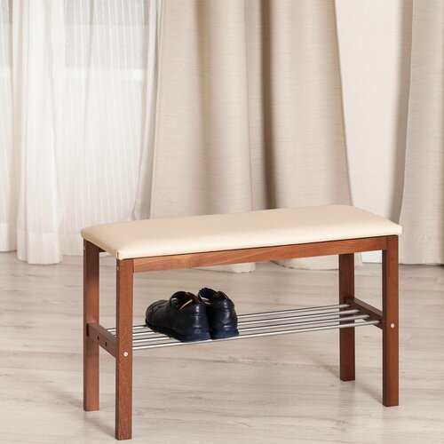 Банкетка TetChair BERYL, ШxГxВ: 67x31x49 см, темный орех / бежевый