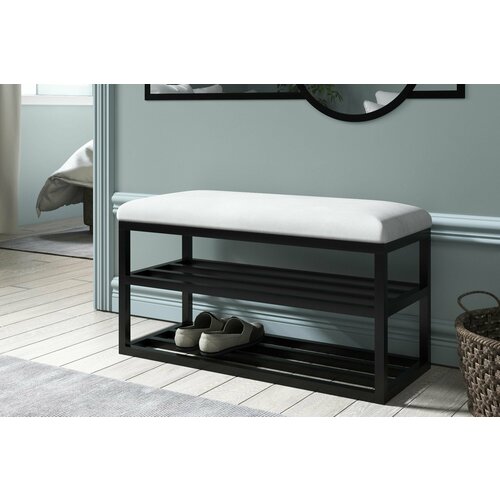 Мягкая обувница в прихожую Ника 75х35х45 см, с сиденьем, цвет молочный