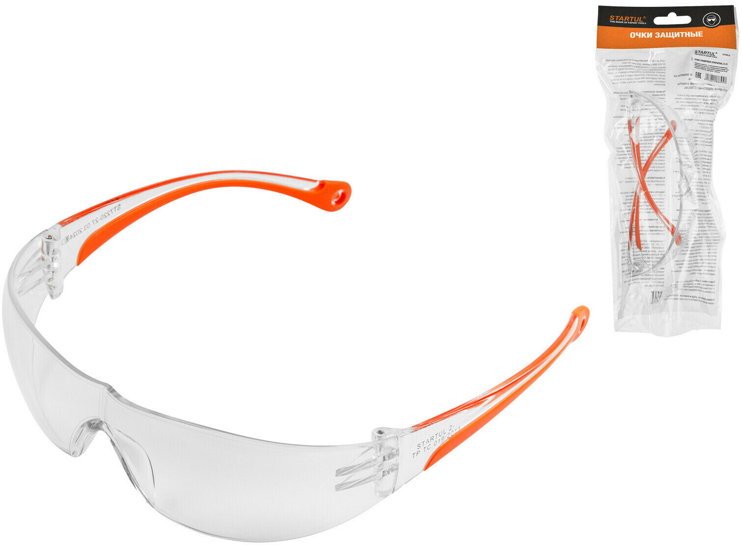 Очки STARTUL О-27, поликарбонат, прозрачные, защита от механических повреждений