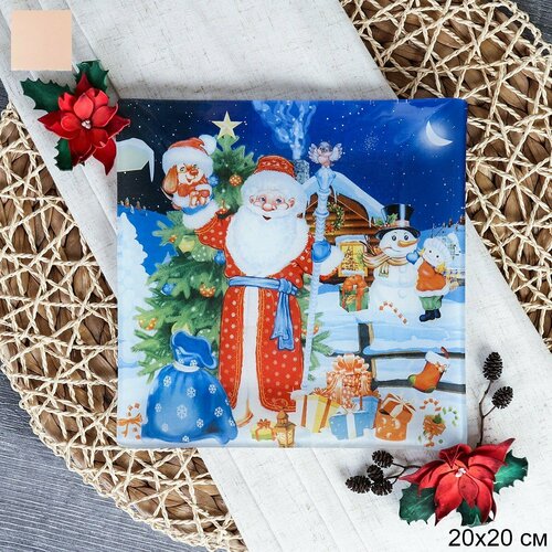 Тарелка-блюдо квадратное Новогоднее 20х20 см 600₽