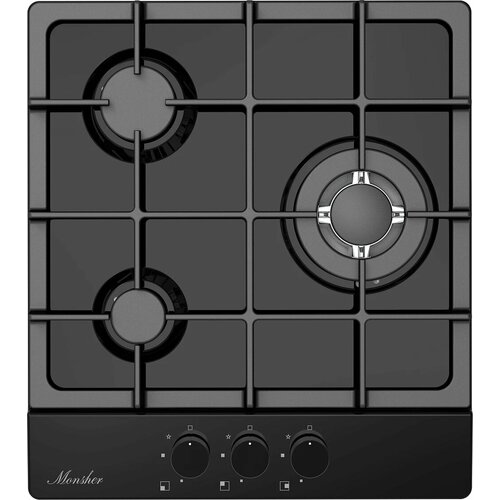 Встраиваемая газовая панель Monsher MSG 43 Noir, 3 конфорки, эмаль — купить, цена, характеристики