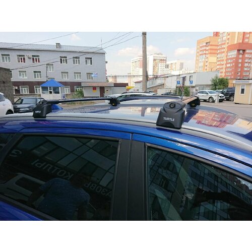 Багажник на интегрированные рейлинги Turtle Air 2 черный для Haval Jolion / Багажник на крышу Тартл Айр 2 черный для Хавал Джолион