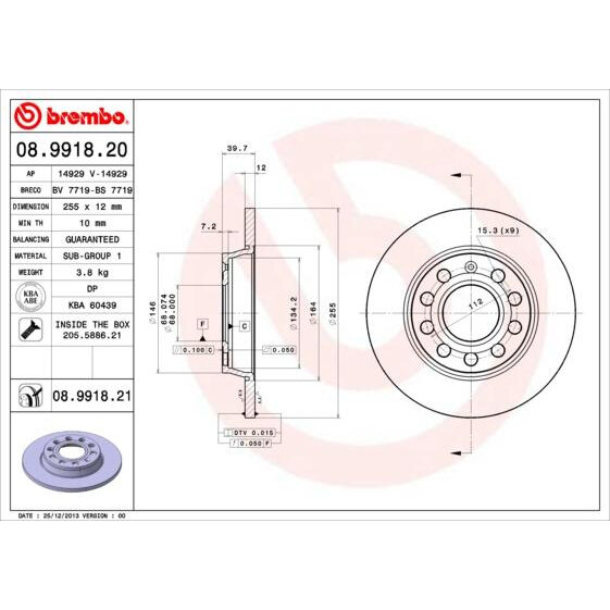 Тормозной диск Brembo - фото №7